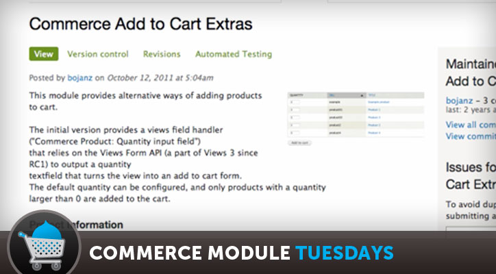 Commerce Add to Cart Extras
