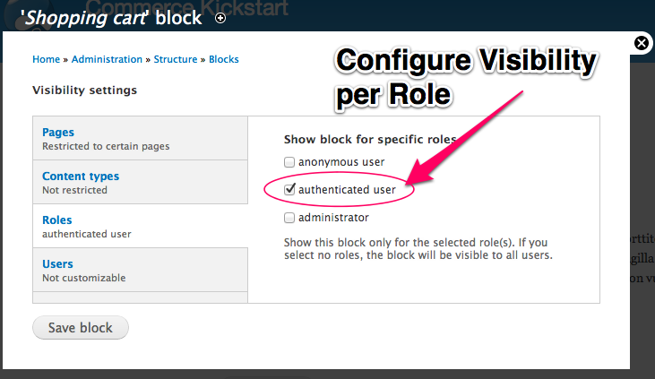 Configure
Visibility