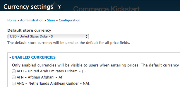 Currency
Settings Screen