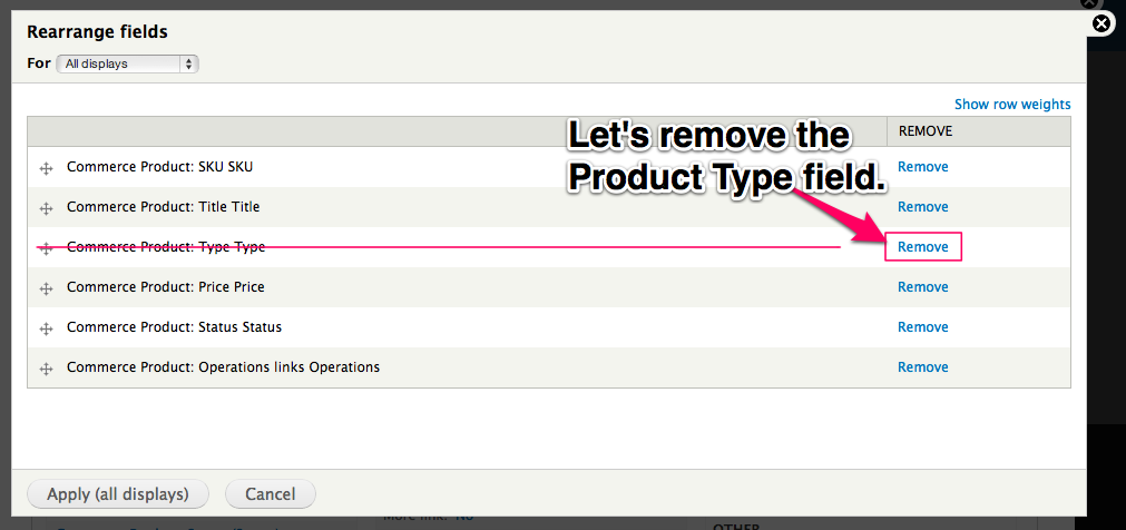 Lets remove the
Product Type Field