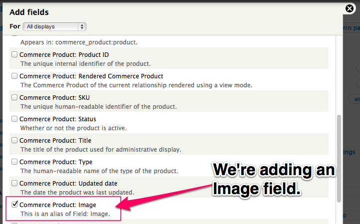 We're adding an
image field.
